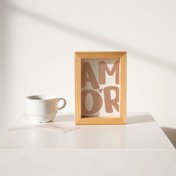 AMOR Wall Art Print - Nude